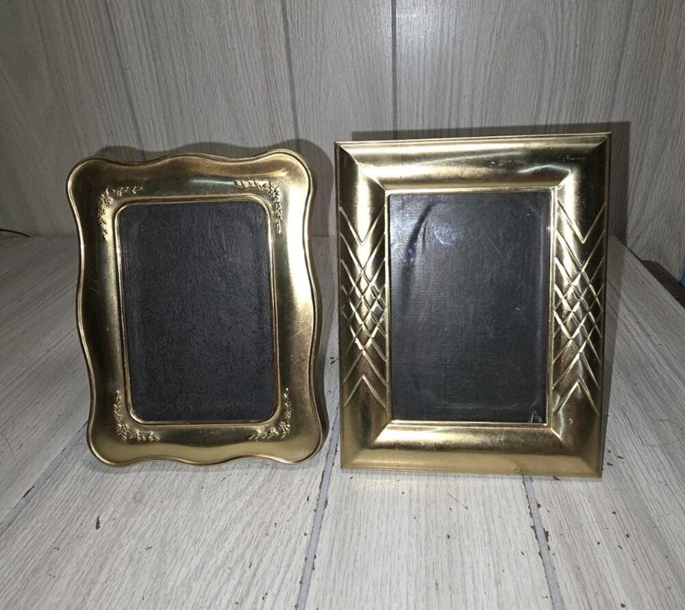 Vtg Gold Tone Ornate 5x7 Picture Frames Brass? Photo Memories Gallery Wall